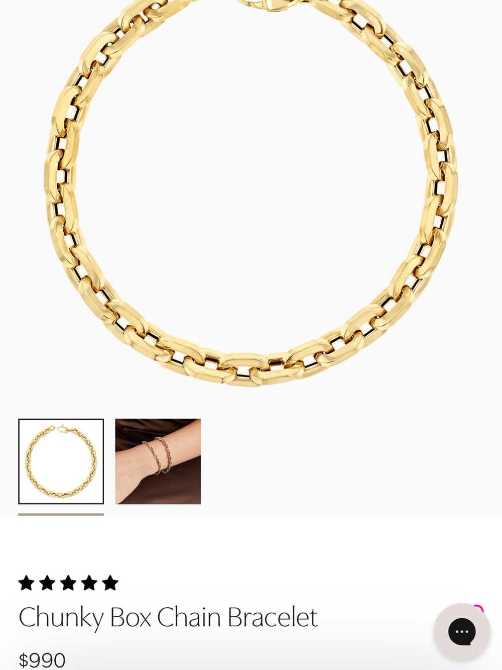 BABYGOLD Chunky Box Chain Bracelet in Gold